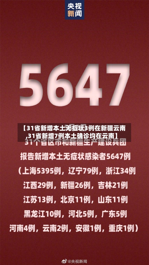 【31省新增本土无症状3例在新疆云南,31省新增7例本土确诊均在云南】-第2张图片