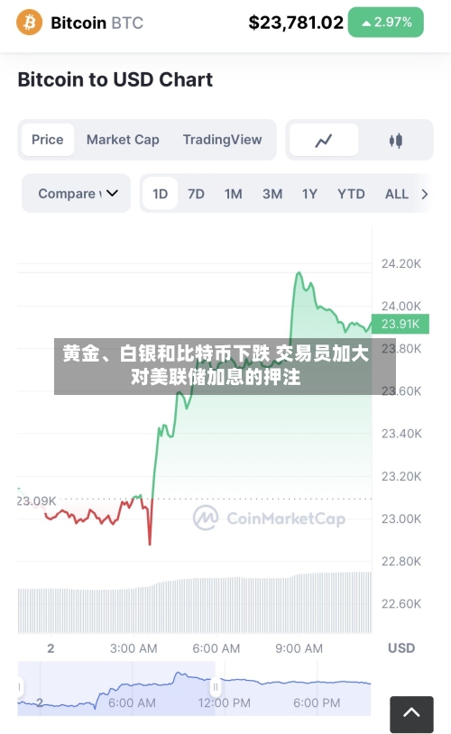 黄金、白银和比特币下跌 交易员加大对美联储加息的押注-第3张图片