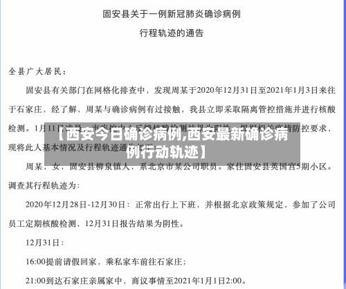 【西安今日确诊病例,西安最新确诊病例行动轨迹】