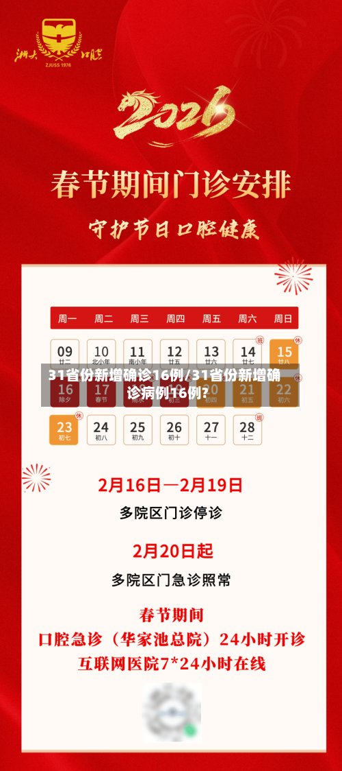 31省份新增确诊16例/31省份新增确诊病例16例?