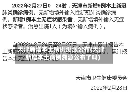 天津新增本土病例溯源公布(天津新增本土病例溯源公布了吗)
