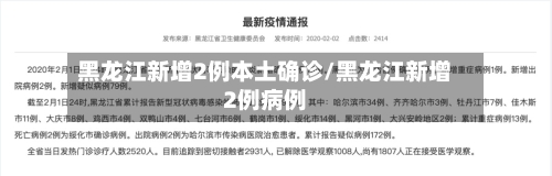 黑龙江新增2例本土确诊/黑龙江新增2例病例-第2张图片