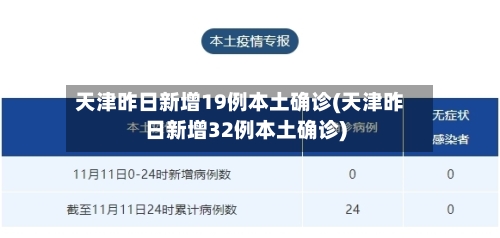 天津昨日新增19例本土确诊(天津昨日新增32例本土确诊)