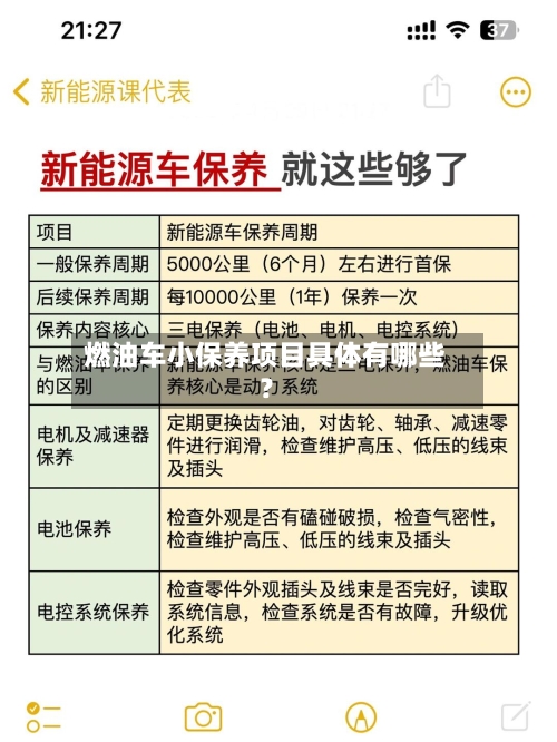 燃油车小保养项目具体有哪些?-第2张图片