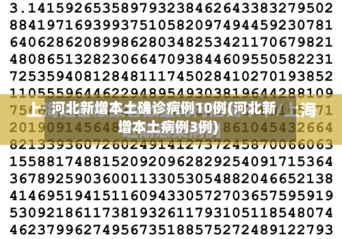 河北新增本土确诊病例10例(河北新增本土病例3例)