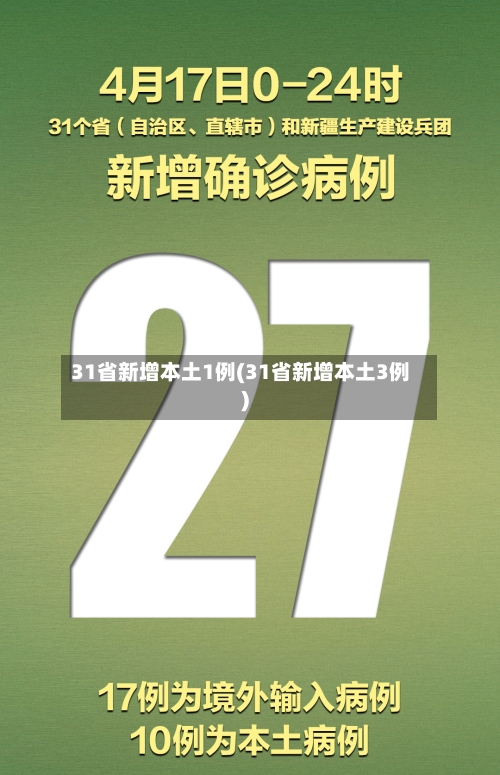 31省新增本土1例(31省新增本土3例)