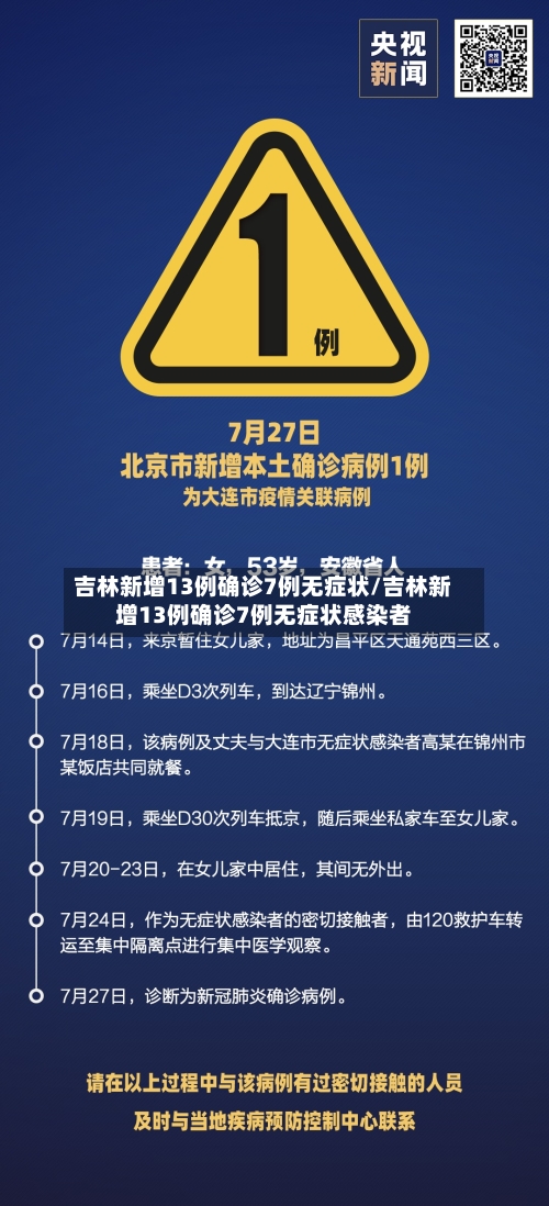 吉林新增13例确诊7例无症状/吉林新增13例确诊7例无症状感染者